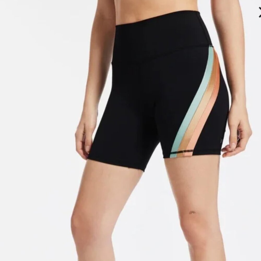 IVL Collective Striped Bike Short jet Black sz 6 NWT